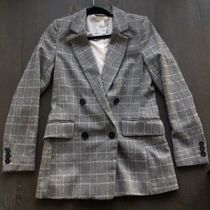 H&M plaid check blazer